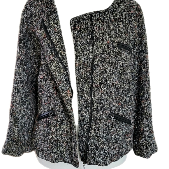 NWOT Sanctuary Anthropologie blazer, full zip jacket, zip pockets, Sz Lg - Picture 7 of 16